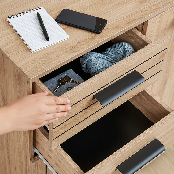 Sideboard Noppen 100x120x38 cm Eicheoptik [en. casa] – Bild 6