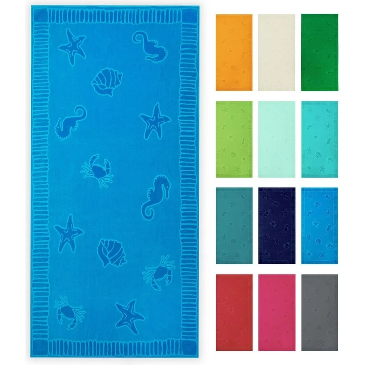 ZOLLNER Strandtuch, Frottier (1-St), 100 x 200 cm, 100% Baumwolle, vom Hotelwäschespezialisten – Bild 5