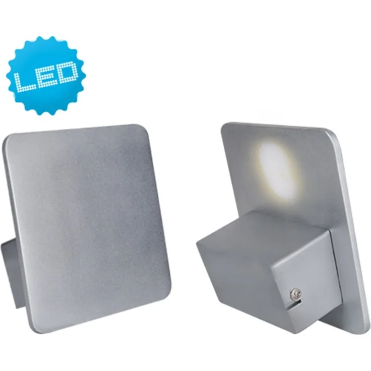 LED Wandleuchte, IP23, Badezimmer, grau, warmweiß, H 14cm