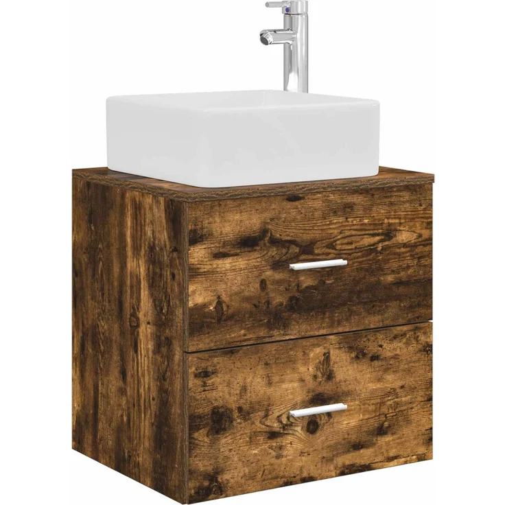 vidaXL Badezimmerschrank-Set 3 stk. Geräucherte Eiche 136 x 35 x 80 cm 3405855 – Bild 5
