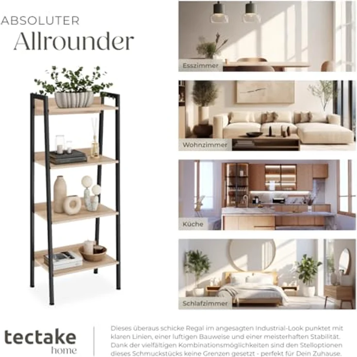 tectake Leiterregal Chatham, Set 1-tlg, Industrial Style – Bild 8