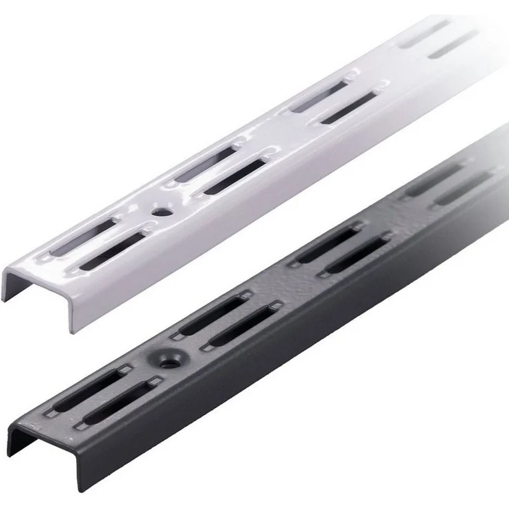 BOOMET Wandregalhalter Wandschienen für Regalsystem 2-reihig, 2-tlg, Anthrazit 50cm Regalschienen Wandregal Schiene – Bild 1