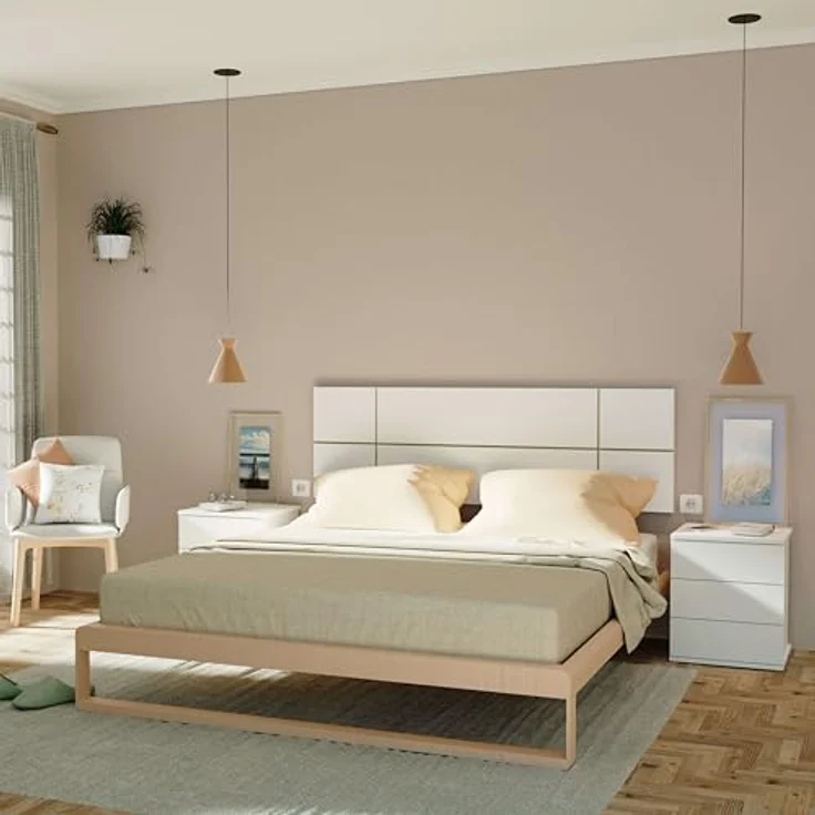 Muebles Pitarch | Nachttisch 3 Schubladen mit Metallführungen, Weiß, 48,5 x 41 x 40 cm (Höhe x Breite x Tiefe), Kleine Kommode, Modern, Modell Dana – Bild 9