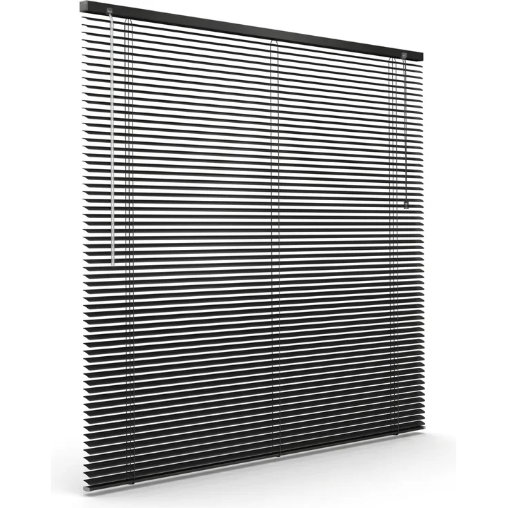 Victoria M. Aluminium Jalousie, 135x175 cm, schwarz, Jalousie ohne Bohren, inkl. Klemmclips