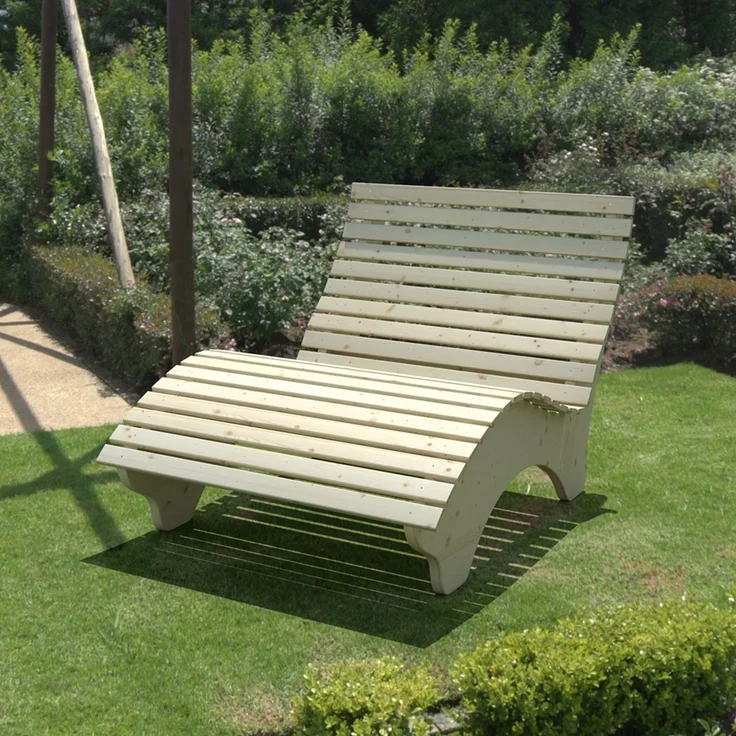 Relaxliege "Ruhe-Vroni" (Fichte) 2-teilig stehend Breite 140 cm – Bild 1