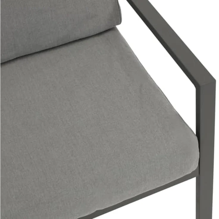 DEGAMO Gartenlounge-Set VANCOUVER 4-teilig, Aluminium anthrazit, Polster grau, wetterfest – Bild 4