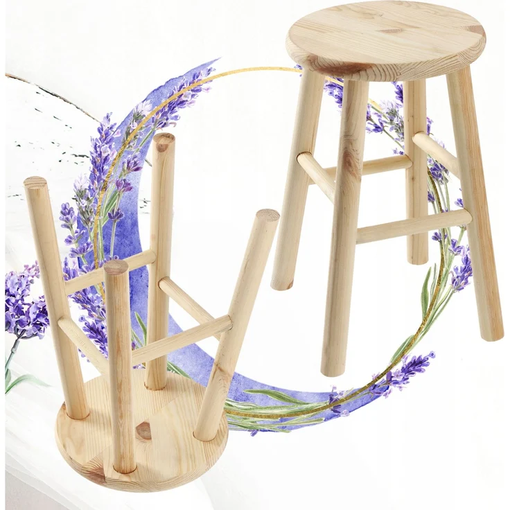 KADAX Holz-Küchenhocker, Hocker, Stuhl, 46 cm, massive Kiefer – Bild 7