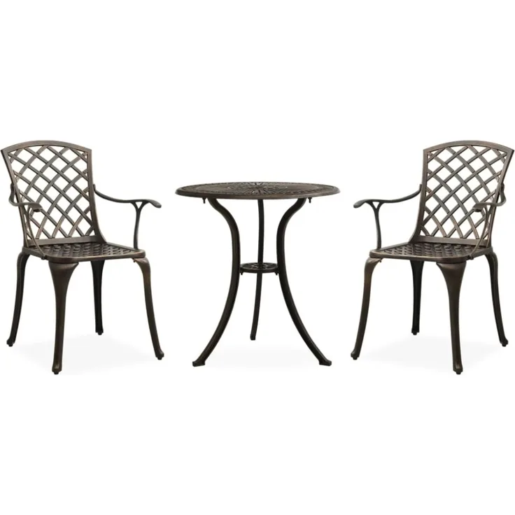vidaXL 3-tlg. Bistro-Set Aluminiumguss Bronzen 315591
