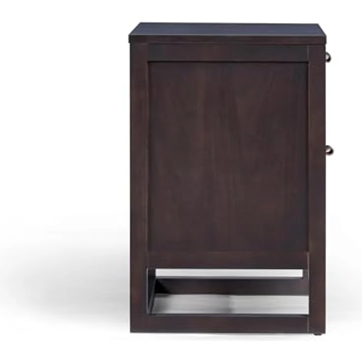 Teamson Home Hatteras Nachttisch 51 cm mit 2 Rattan Schubladen, Mokka Finish und kompaktem Schlafzimmer-Stauraum, Espresso – Bild 7