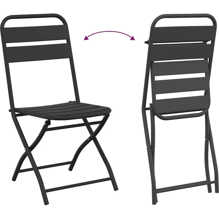 vidaXL Gartenklappstuhl 2 pcs Anthrazit 42 x 52 x 82 cm 42002942 – Bild 10