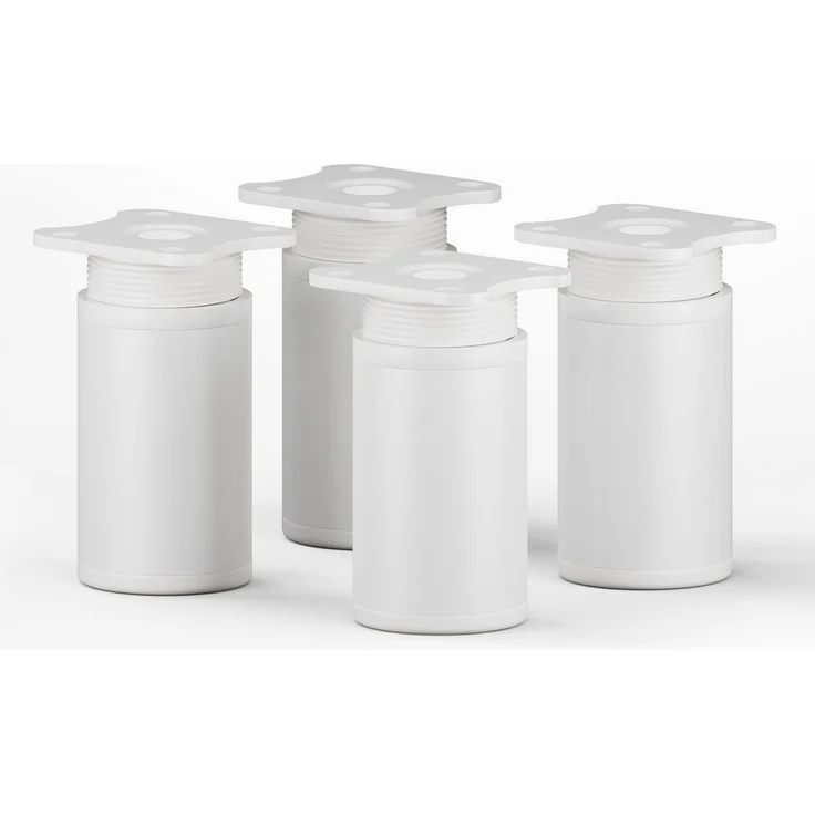 sossai® Möbelfuß Runde Schrankfüße, 4er & 8er Set, höhenverstellbar, (4-St), Farbe: Weiß – Bild 1