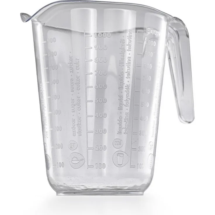 Messbecher 1l Kunststoff Transparent Messkanne Füllvolumen 1 Liter Literbecher