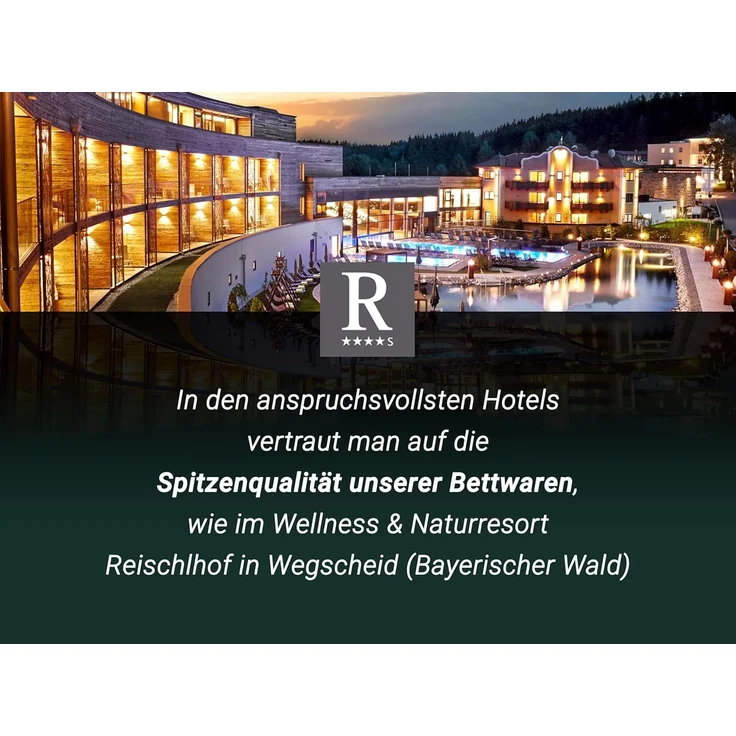 ZOLLNER Daunenbettdecke, Bezug: 100% Baumwolle, 135x200 cm, 85% Federn, 15% Daune, vom Hotelwäschespezialisten – Bild 2