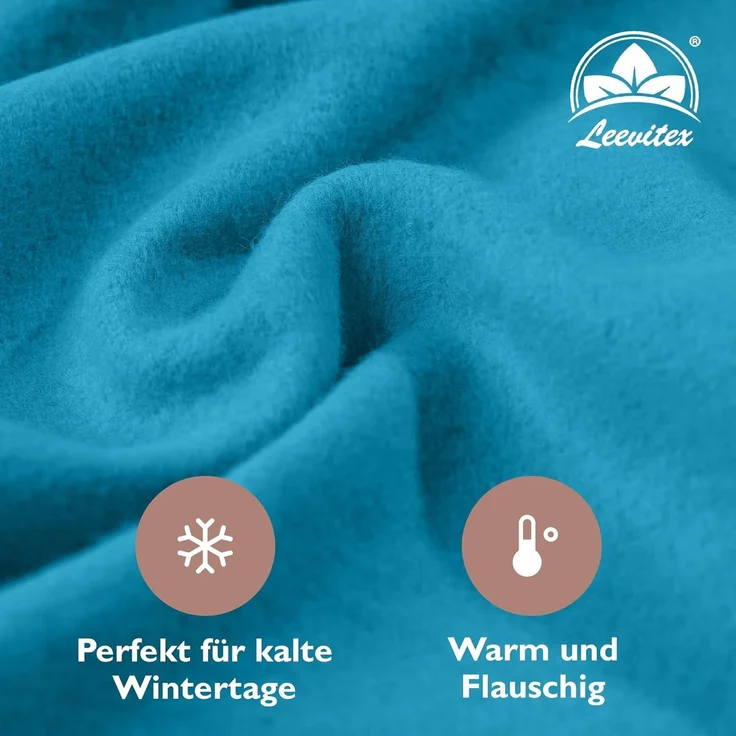 leevitex® Spannbettlaken für kalte Nächte – angenehm weich, passgenau, farbstark & pflegeleicht, Gummizug: Rundum – Bild 3