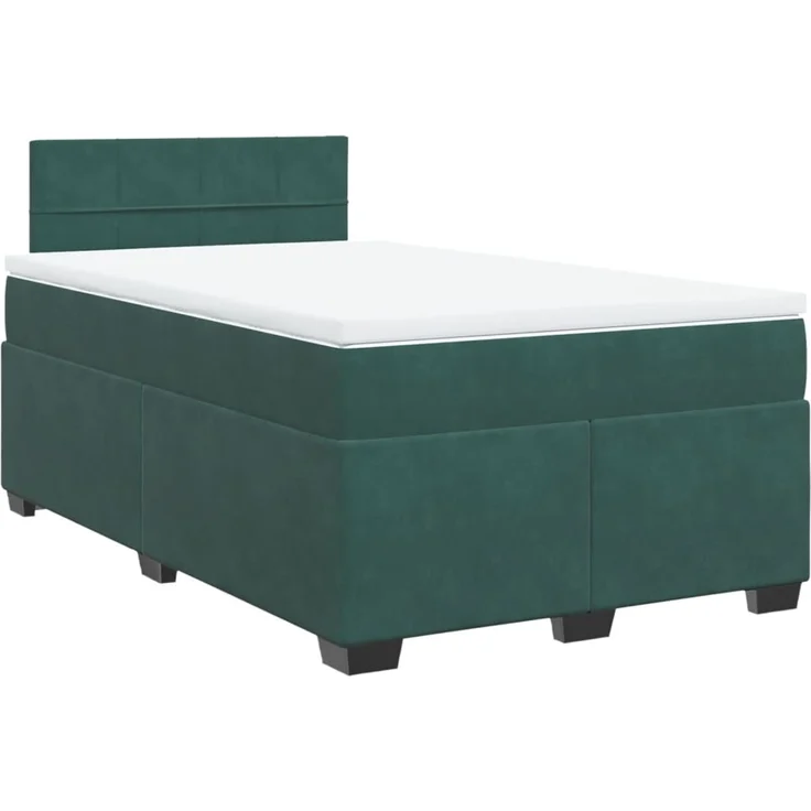 vidaXL Boxspringbett mit Matratze Dunkelgrün 120x190 cm Samt 3286261 – Bild 2