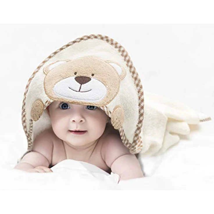 all Kids United Kapuzenhandtuch Baby Kapuzenhandtuch–Weiches Kuscheliges Baumwoll-Badetuch für Kinder, Baby Baumwoll Badetuch Bade-poncho – Bild 2