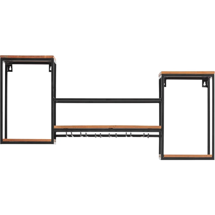Wandregal Holz Metall 100x41x20 cm massivum Aro Industrial-Design Barregal Wandboard mit Glashalter Küchenregal Hausbar Barmöbel – Bild 7