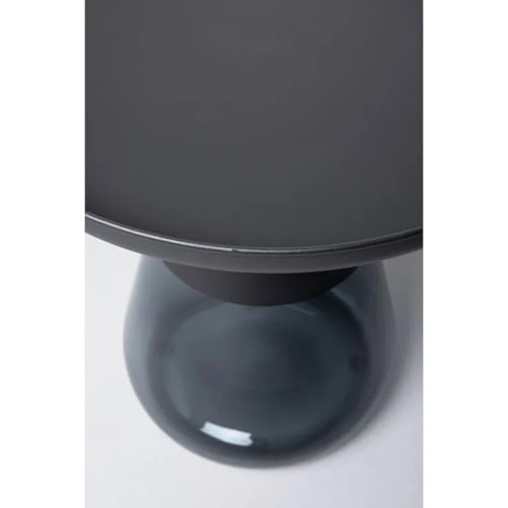 Kare Design Beistelltisch Bottiglia Smoke, Schwarz, 50cm Durchmesser, Luxuriöses Modernes Design, Rund, Leicht, Couchtisch, Wohnzimmertisch, Tischplatte Stahl, Gefärbtes Glas, 52 x 50 x 50 cm (H/B/T) – Bild 3