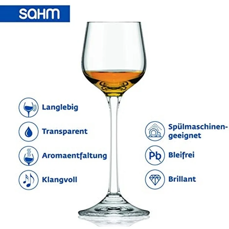 SAHM Likörglas Likörgläser Set 6 STK - 60 ml Likörgläser mit Stiel, Edles Glas – Bild 4
