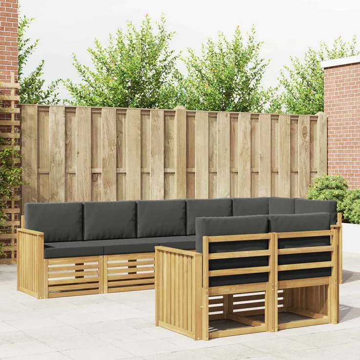 vidaXL Outdoor-Sofagarnitur 8 stk. 8-Sitzer Weiß und Anthrazit 3392032 – Bild 1