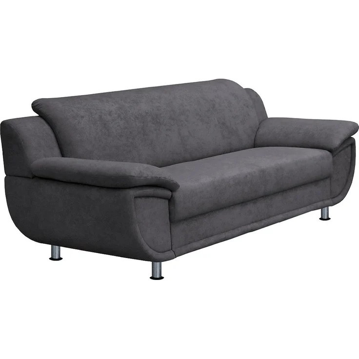 TRENDMANUFAKTUR 3-Sitzer Rondo, Breite 207 cm, breite Armlehnen, Füße chromfarben, Big-Sofa wahlweise mit Federkern, in verschiedenen Bezügen bestellbar – Bild 2