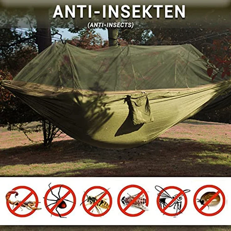 Defactoshop Hängematte Hängematte, Stabhängematte mit Tasche, Hängeliege, Hängestuhl – Bild 3