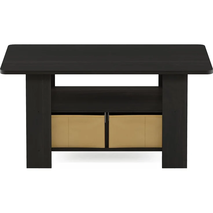 Furinno Andrey Couchtisch mit Abfalleimer, Dunkles Espresso/Braun – Bild 4