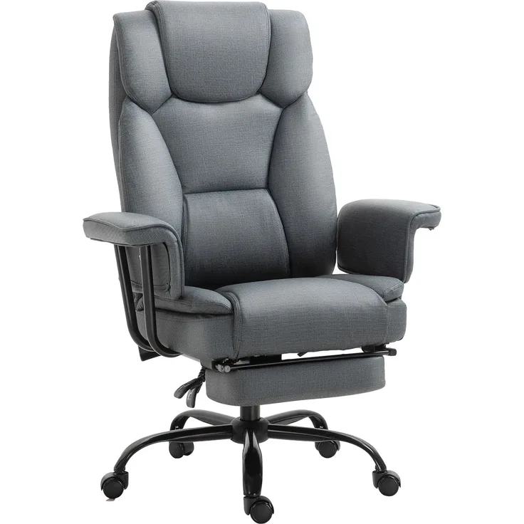 MELAYR, Bürostuhl Ergonomischer Chefsessel 360° Drehbar Computerstuhl höhenverstellbar mit, 68 x 80 x 126 cm, Grau