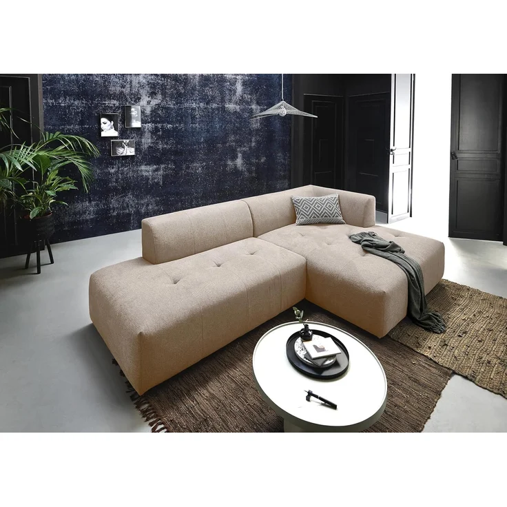 ATLANTIC home collection Eckgarnitur, XXL-Liegefläche (ca. 63x240 cm), skandinavisches Design, frei im Raum stellbar. Bezugsstoff Strukturstoff, Ecke rechts – Bild 2