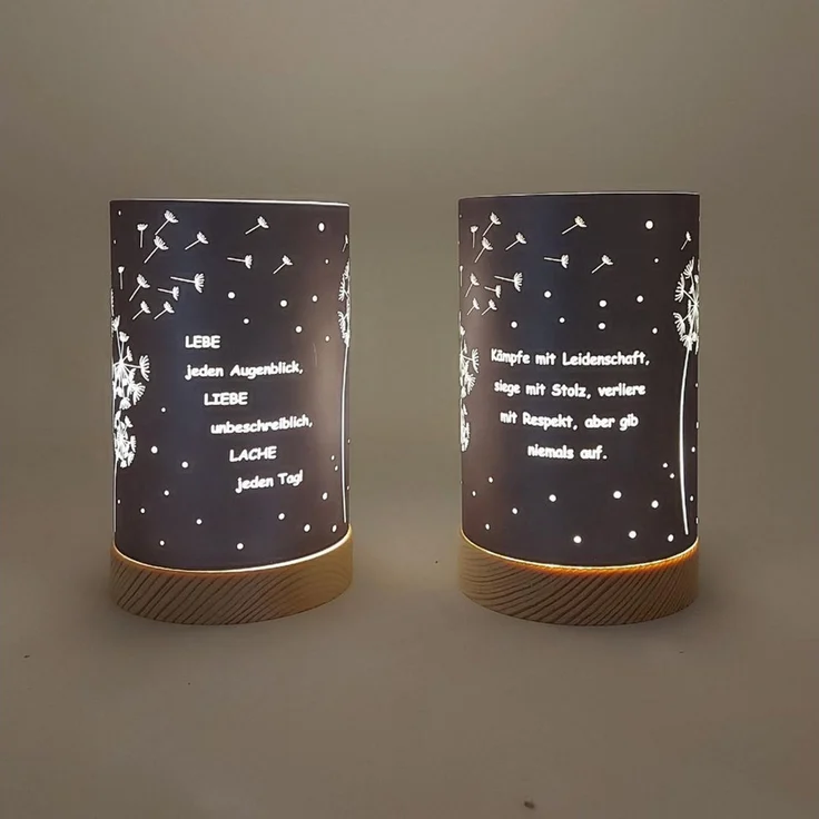 formano LED Tischleuchte Sprüche, LED, Höhe: 15cm, Farbe: Lila, Motiv: Sprüche – Bild 2