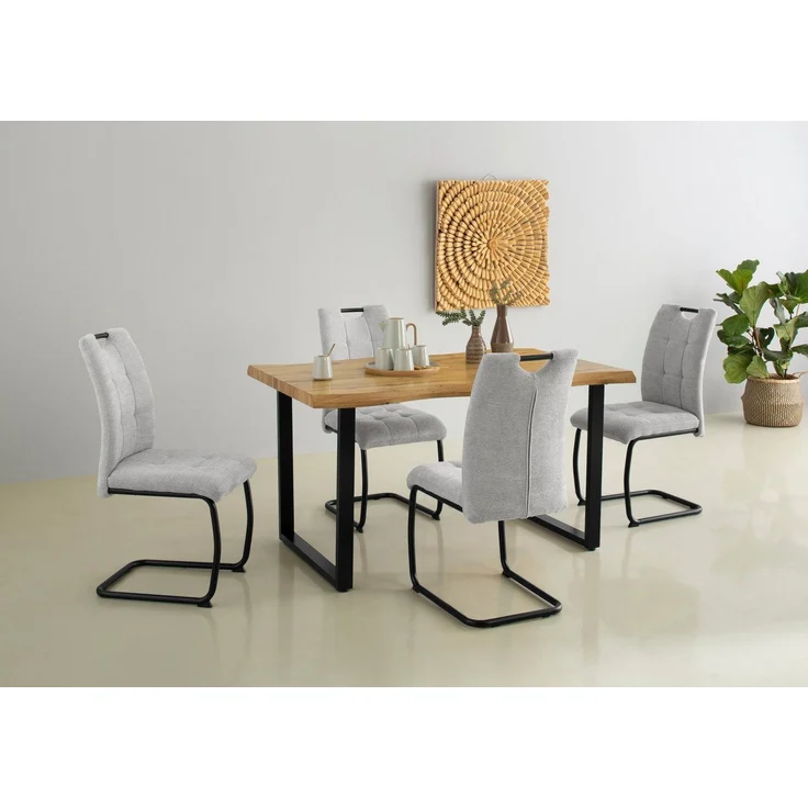 HELA Esstisch GISELLE Baumkantentisch, Küchentisch, TOPSELLER! OTTOs Choice, Kufengestell Metall, Industrial Design, 140 - 200 cm Breite, 2 Farben – Bild 5