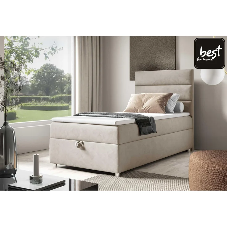 Best for Home Boxspringbett mit Bettkasten Trinity K-4 SINGLE Bonell-Matratze inkl. 7 cm Topper (Einzelbett, Polsterbett mit gepolstertes Kopfteil, Jugendbett, Kinderbett versch. Größen, 70x200 80x200 90x200 100x200 cm), verschiedene Liefermöglichkeite... – Bild 2