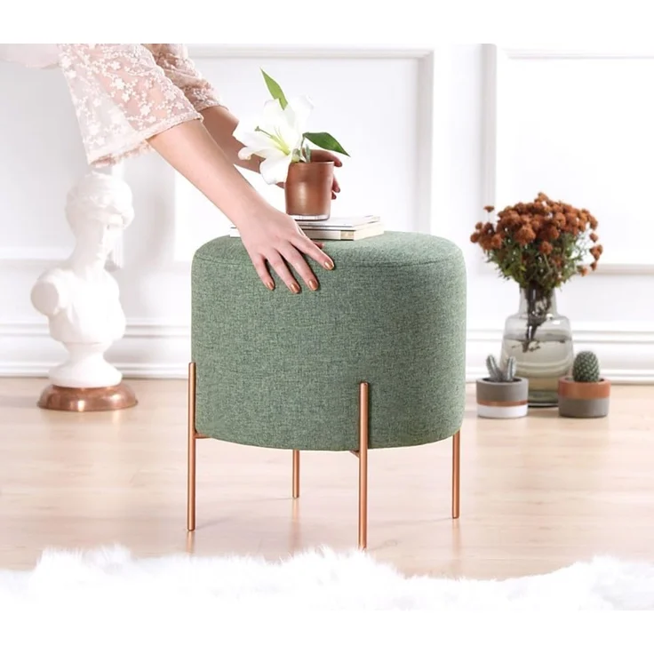 Hanah Home 'Copper 41 - Green' Pouffe, Grün, 40 x 42 x 40 cm – Bild 4