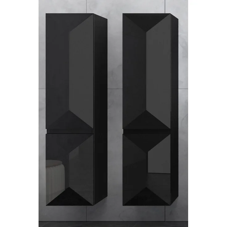 Faizee Möbel Badezimmer-Set Badezimmerschränke Schwarz/Weiß Badezimmer Schrank Stauraum Modern