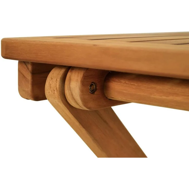 Kai Wiechmann Beistelltisch Hochwertiges Teak Tischchen 50 x 50 cm als wetterfester Ablagetisch, klappbarer und unbehandelter Balkontisch aus Teak – Bild 3