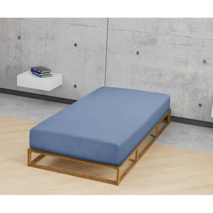 biberna Feinjersey-Spannbetttuch 0077144, blau, 1x 60x120 cm - 70x140 cm – Bild 3