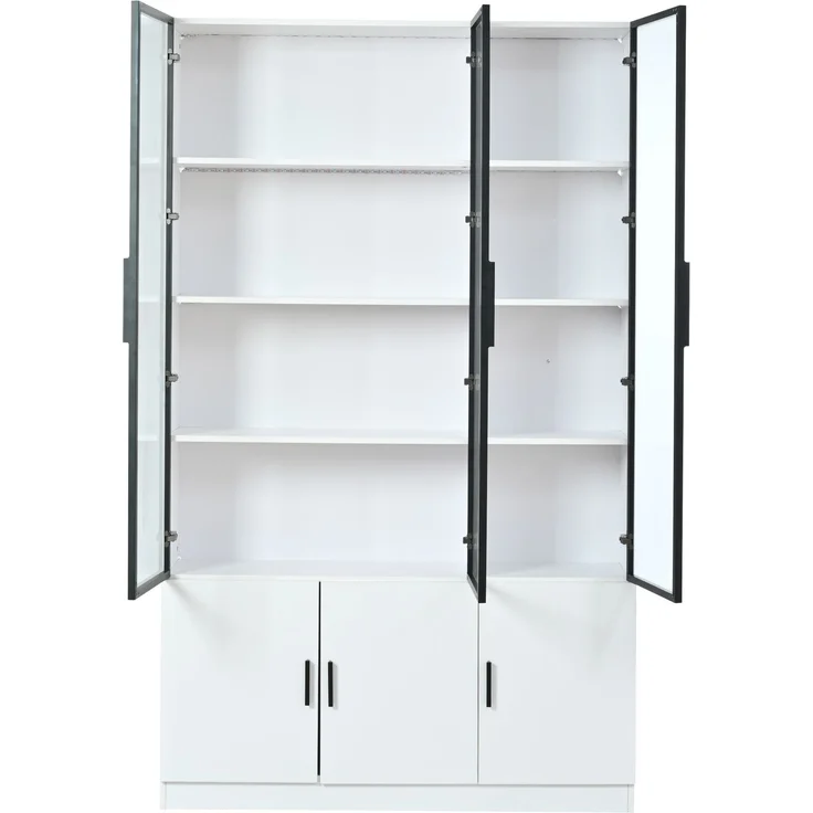 ZUBALIYA Schrank mit LED-Beleuchtung in Weiß, ideale Lösung für kleine Räume, robuste Verarbeitung, langlebige Materialien, einfache Selbstmontage, mit verständlicher Aufbauanleitung, si. (Modell 3) – Bild 5