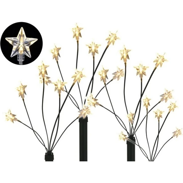 Spetebo LED Dekolicht LED Gartenleuchtstäbe STERN 4er Set - mit Batterie, An / Aus, LED, warmweiß, für den Außenbereich geeignet – Bild 2