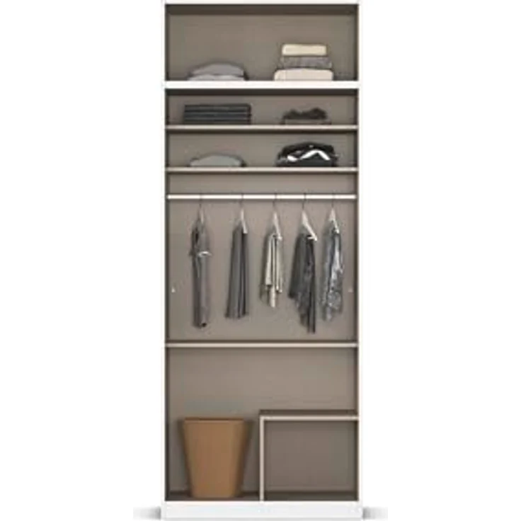 Rauch Möbel Lagoa, Kleiderschrank, Garderobe für Schlafzimmer, Kinderzimmer, Jugendzimmer 4-türig, mit Spiegel, 2 Schubladen, mit Zubehör Classic, Farbe Eiche Sonoma, Holz, Breite 91 – Bild 8