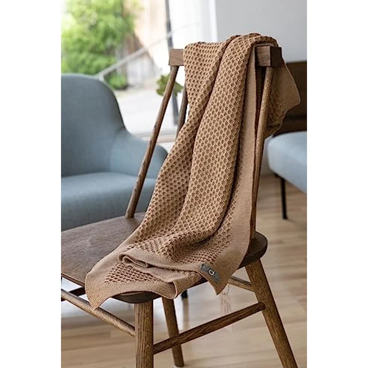 Disana Waben-Strickdecke 80x100 cm Aubergine – Bild 3