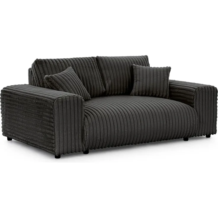 S-Style Möbel 2-Sitzer Sofa Mollis aus Plüschcord mit schöner Sitzkomfort, mit Wellenfederung