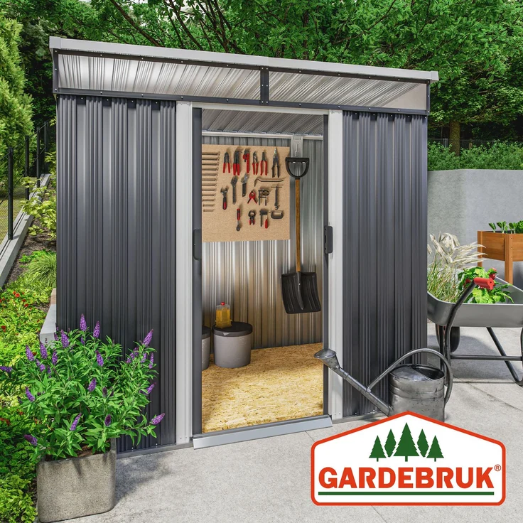 Gardebruk Gerätehaus mit Fundament Kantenschutz, 196 x 122 x 180 cm – Bild 8