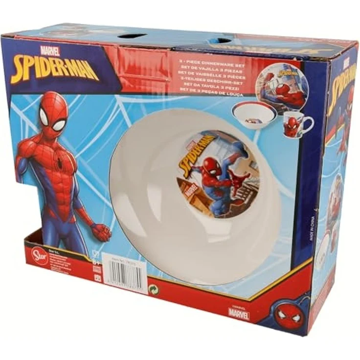 Spider-Man Snack Set 3 teilig aus Keramik mit Teller Schale und Tasse Geschenkbox – Bild 6