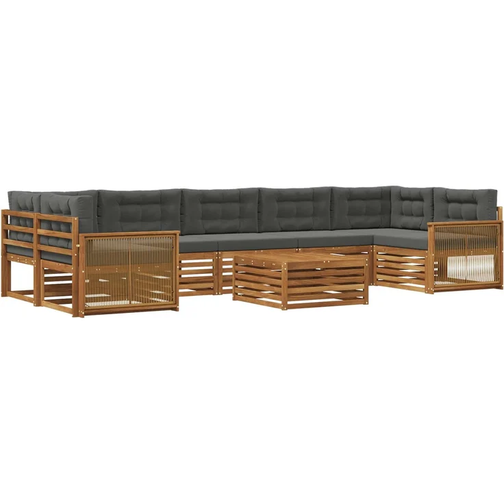 vidaXL Outdoor-Sofagarnitur 8 stk. 7-Sitzer Natur und Anthrazit 3383150 – Bild 2