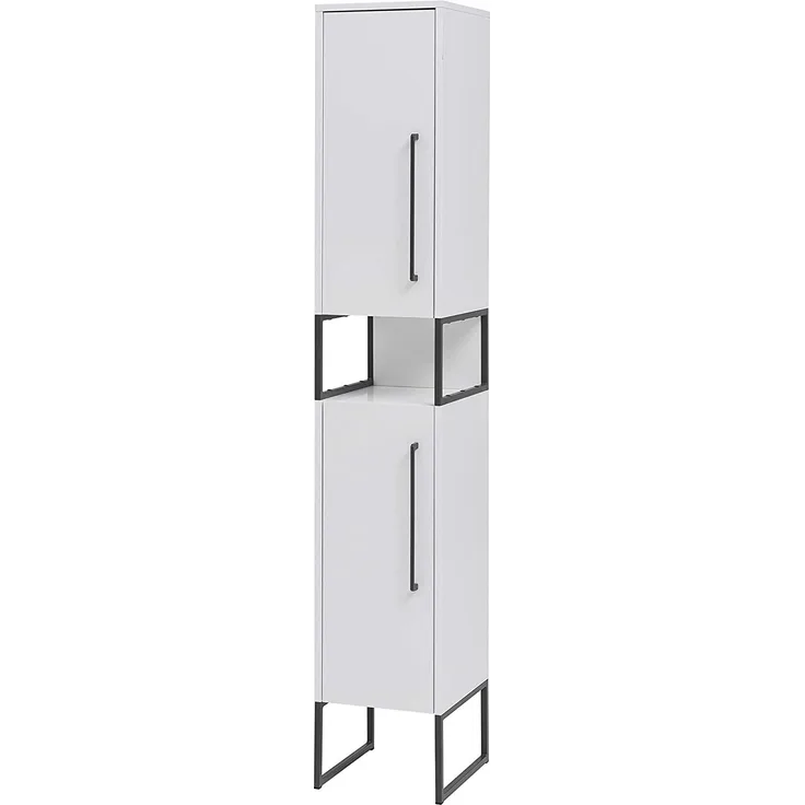 Schildmeyer Limone Hochschrank, Holzwerkstoff, weiß matt, 30,4 x 183,4 x 33 cm (BxHxT)