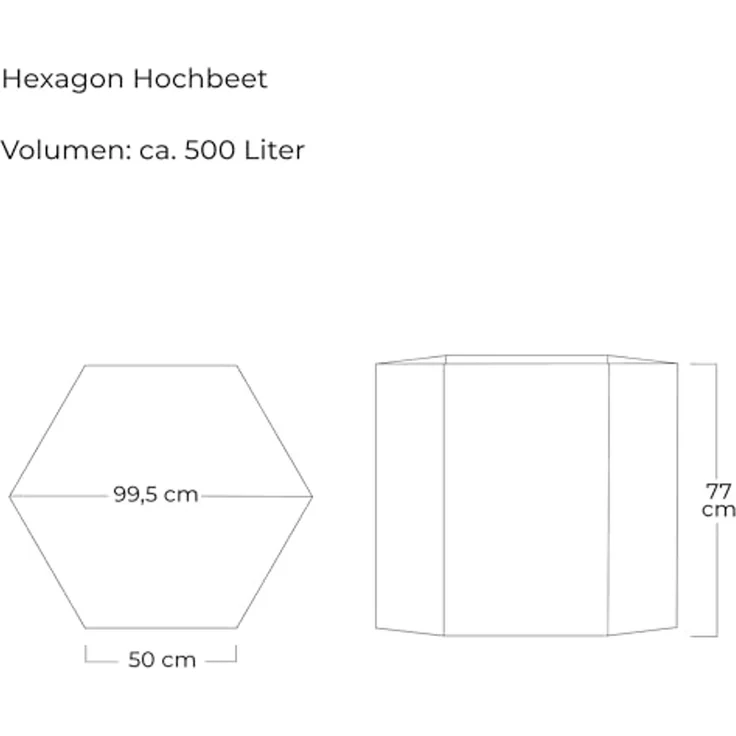 osoltus Sechseck Hochbeet Pflanzbeet Metall verzinkt 99 x 99 x 77 cm Anthrazit – Bild 3