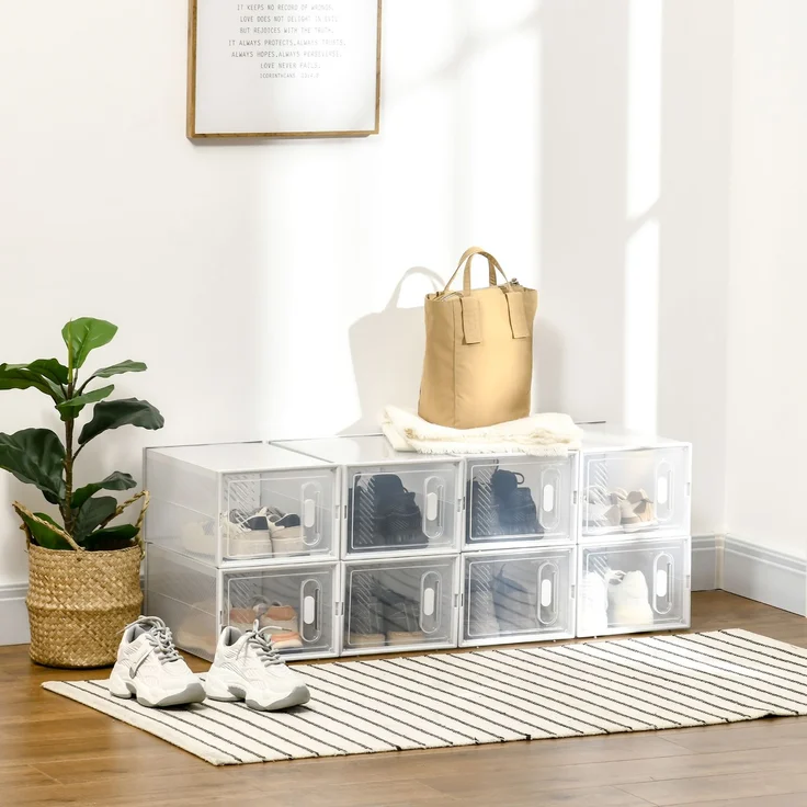 Modulares Regalsystem mit 8 Fächern, Steckregal, 25 cm x 35 cm x 19 cm, transparent--Transparent--35x25x19cm--YOUDENOVA – Bild 3