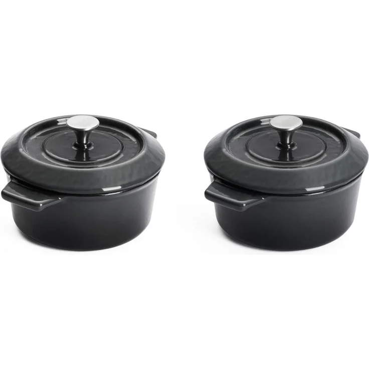WOLL Iron Mini‑Kasserolle Set Ø 10 cm/ H: 5 cm/ 1 L zwei Teile Carbon Grey Gusseisen Induktion & Ofen geeignet spülmaschinenfest mit Deckeln – Bild 7