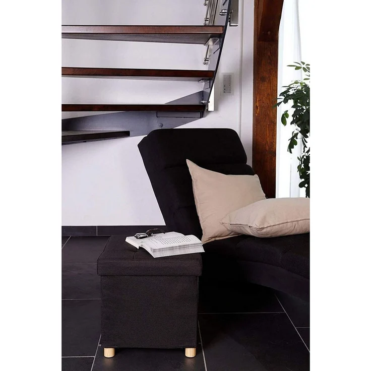 dibea Sitzhocker Klapphocker Sitzbank Aufbewahrungsbox 38 x 38 x 38 cm, braun – Bild 2