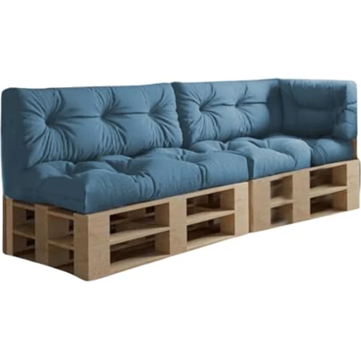 chilly pilley Palettenkissen Wasserdicht Palettenauflage Palettenpolster Palettenmöbel Gartenkissen Wasserfest Wasserabweisend viele Größen und Farben (5er Set Pastellblau) – Bild 2